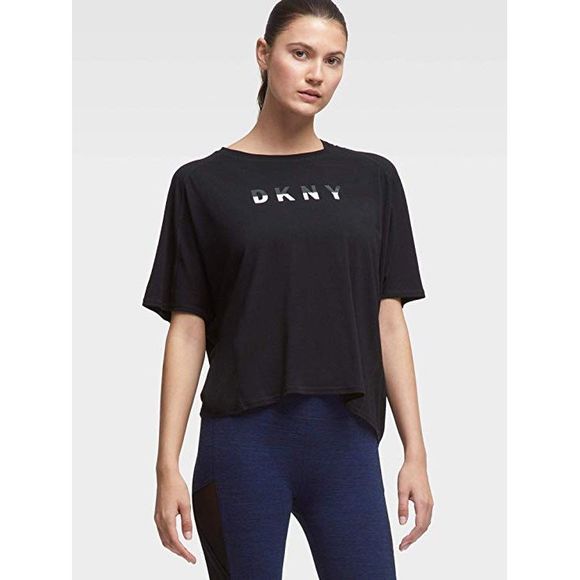 DKNY Womens Short Sleeve Logo Print Athletic T-Shirt D